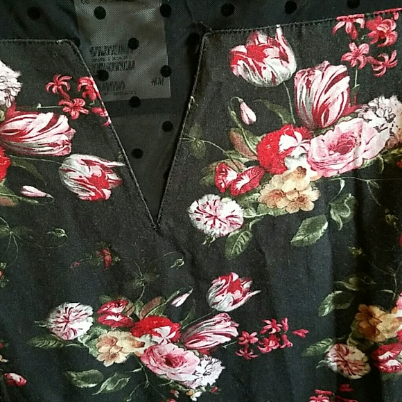 H&M Rockabilly Floral Print Dress size L NWT - Picture 3 of 3