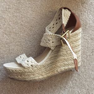Cream Wedge Sandals
