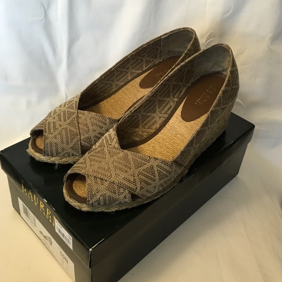 Lauren Ralph Lauren Espadrille Wedge Sandals.