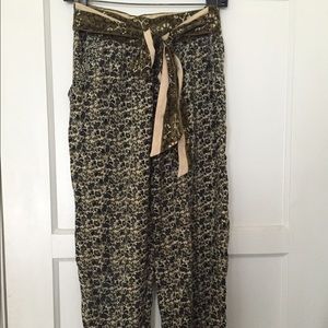 Zara harem pants, floral, high waist