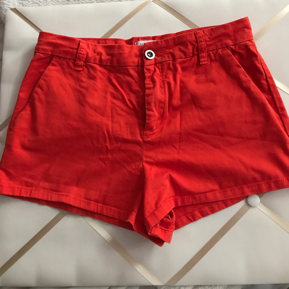 Tomato red jean shorts