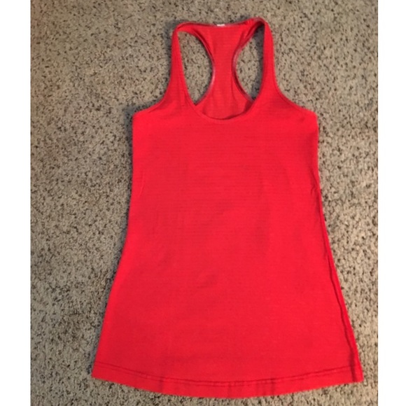 Lululemon red stripped/fitted top