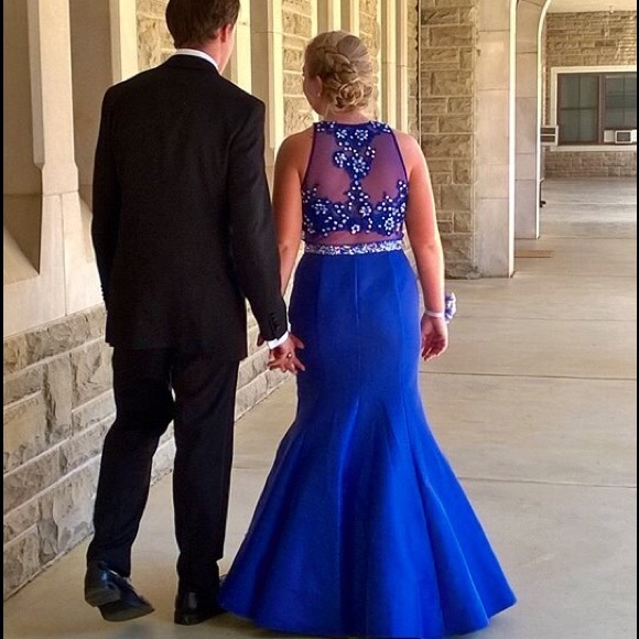 Royal blue prom dress_ perfect condition