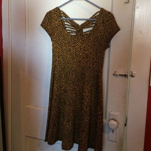 Printed Skater Dress with Back Detail