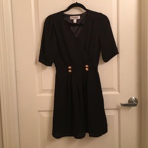 Black Nautical-Inspired Dress with Pockets