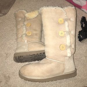 Tall sand Bailey button AUTHENTIC UGG boots