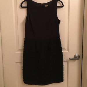 Taylor Black Dress with Textured Rosette Skirt