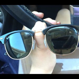 rayban clubmaster sunglasses gold accent ray ban