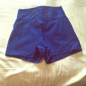 Blue high waisted shorts