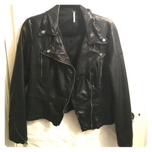 Free People Vegan Leather Moto Jacket