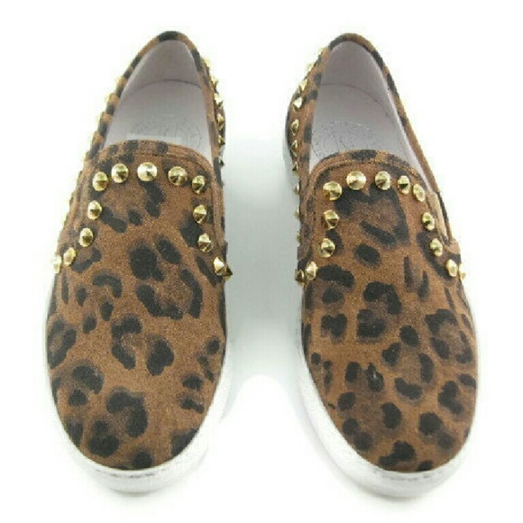 SOLD Italian Stokton Leather Leopard Studded - Picture 2 of 4