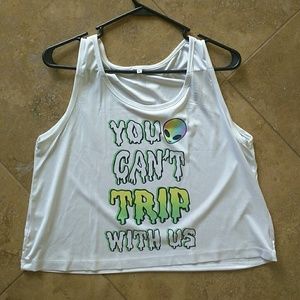YOU CAN'T TRIP WITH US - cropped top