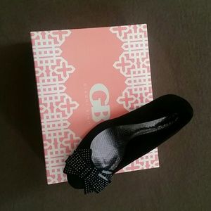 Giani bini studded bow wedges black silver new