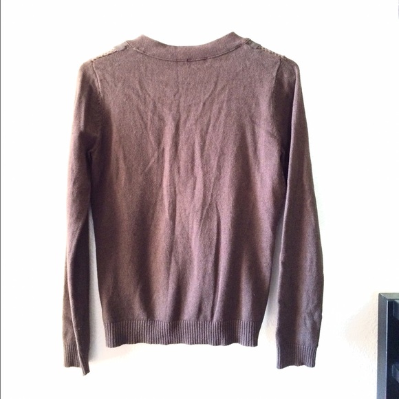 Merona Brown/olive green ruffle front cardigan - Picture 3 of 4