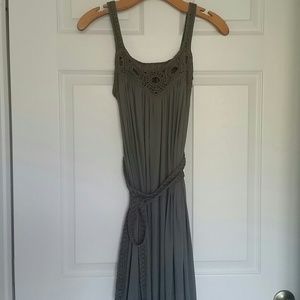 French connection green gray maxi dress