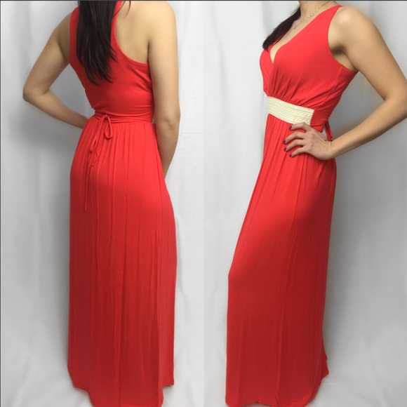 βοΈ2 LEFT - DARK CORAL MAXI DRESS - Picture 2 of 4