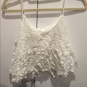 white flowy crop top