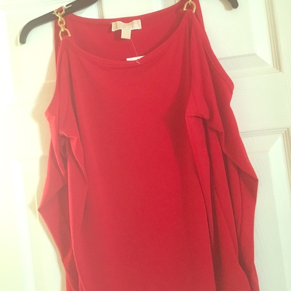 🔥Michael Kors Red Cold Shoulder Top🔥