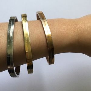 Gold, Silver and Bronze set of bracelets