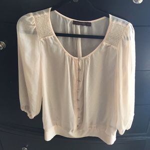 NWOT Sheer cream color blouse