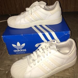 All White Adidas Superstar