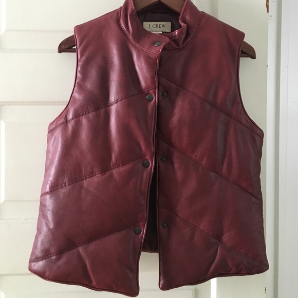 Vintage quilted leather J. Crew vest