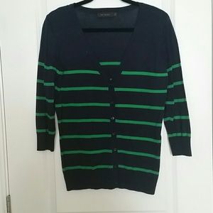 The Limited- Navy and Kelly green cardigan sz L