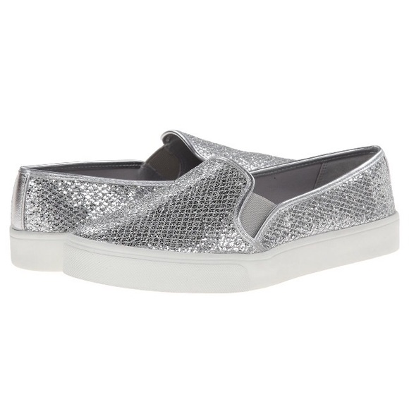 Fergalicious Shoes Sparkly Silver Slip On Sneakers