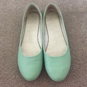 Mint green flats