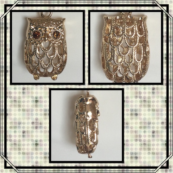 Hollow Owl Pendant Necklace - Picture 2 of 2