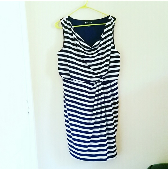 Black and white striped dress