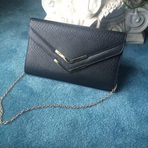 ALDO black lizard print large clutch