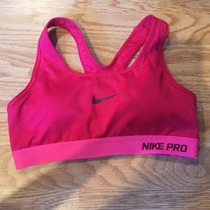 Pink Nike padded sports bra