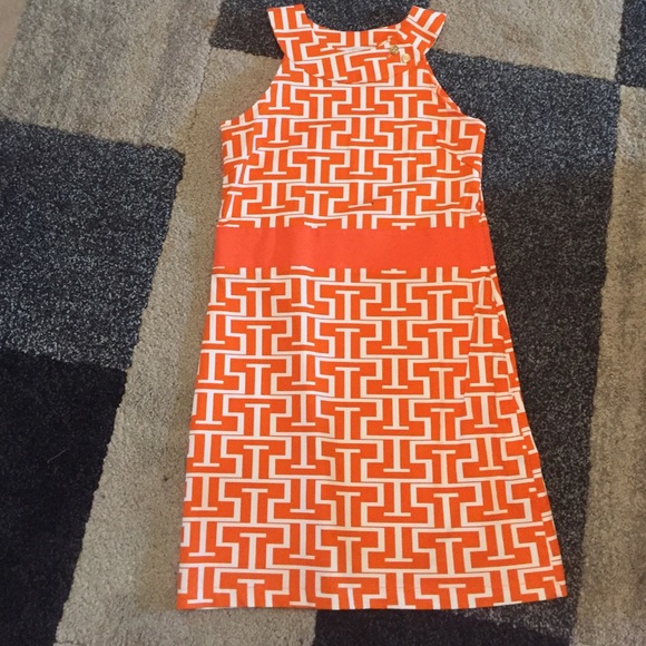 Orange & white dress