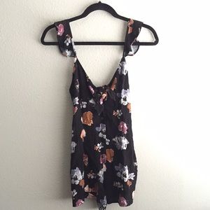 Forever 21 Floral Romper Tie Front