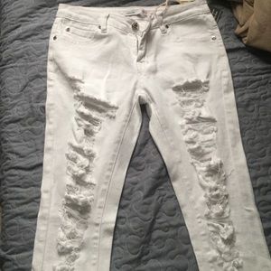Low rise skinny fit white jeans size 5