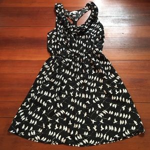 Racerback dress with bird print