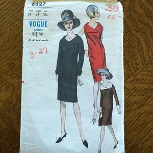 1960's Vogue sewing pattern step in dress