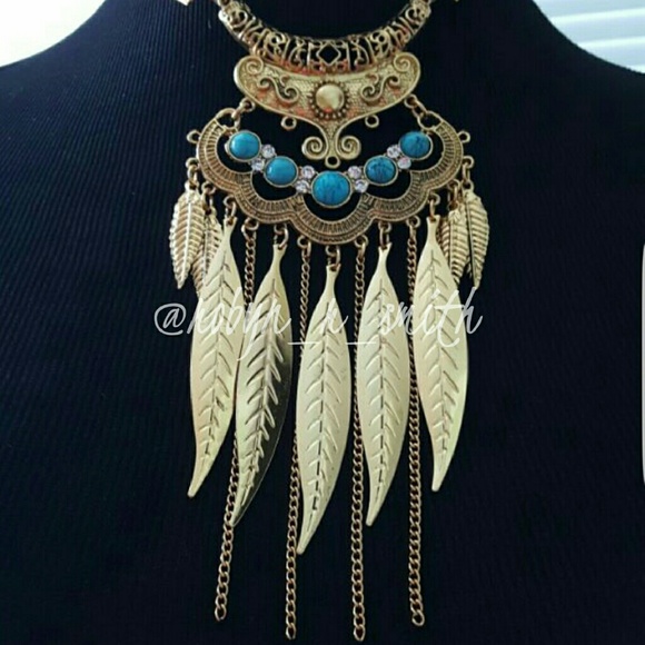 Leaf Tassel Boho Choker