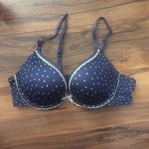 Blue push up bra