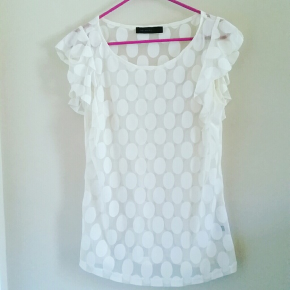 Sheer polka dot blouse