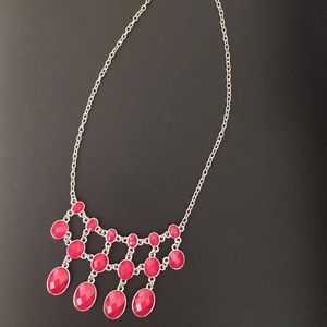 Silver and Pink statement necklace
