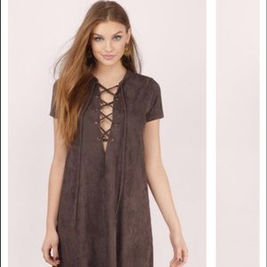 Caitlan faux suede shift dress