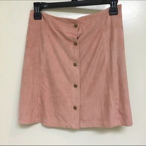 NEW pink suede skirt