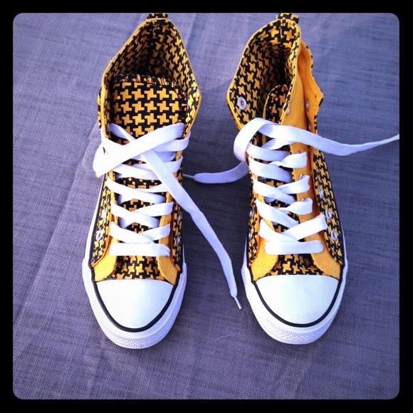 Yellow Checkered Sneakers
