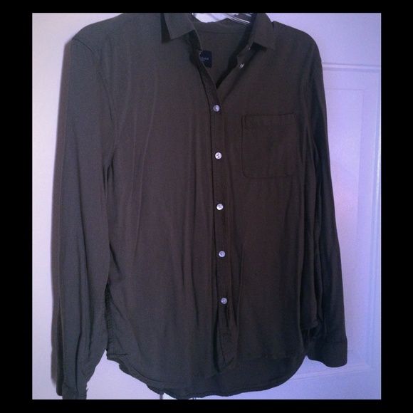 AE Dark green button down