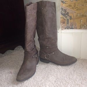 Rustic knee high boots