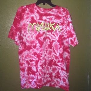 Mishka Cyrillic Green Goo Red Tie Dye T-Shirt