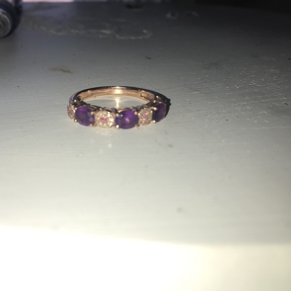 GORGEOUS EFFY AMETHYST DIAMOND RING - Picture 2 of 2