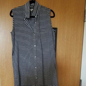 Blue and white striped dress